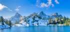 USA-Washington State-Alpine Lakes Wilderness View of Gem Lake and Kaleetan Peak with snow Art Print